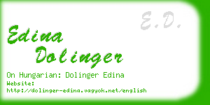 edina dolinger business card